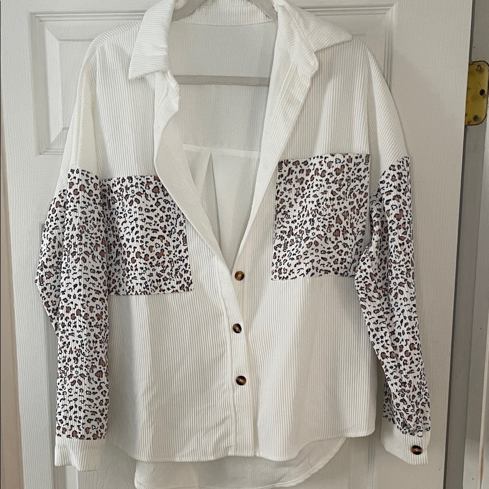 Oversized Cheetah Print Jacket Cardigan